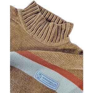 Vintage Men's BROOKLYN XPRESS Sweater Y2K Size Large multicolor‎ Stripe 2000's